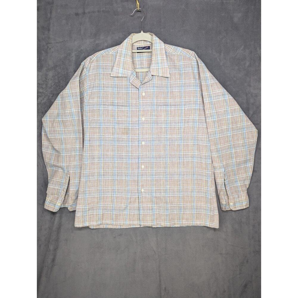 Vintage Essley Innovations Shirt Mens L Plaid USA Western 16 - 16.5